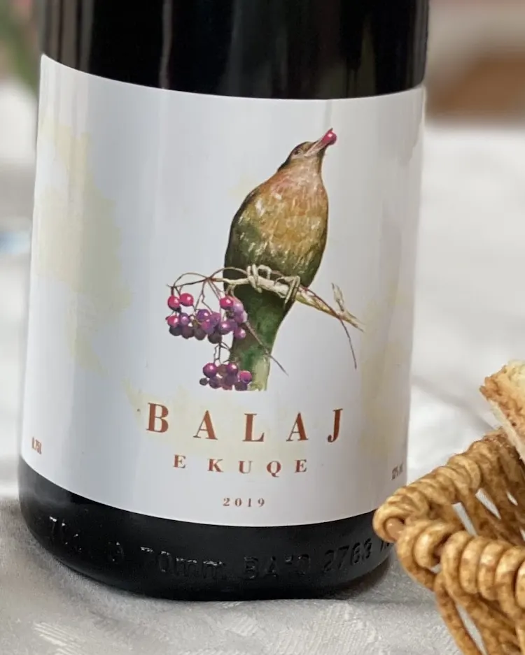 Bottle of Balaj E Kuqe 2019 red wine